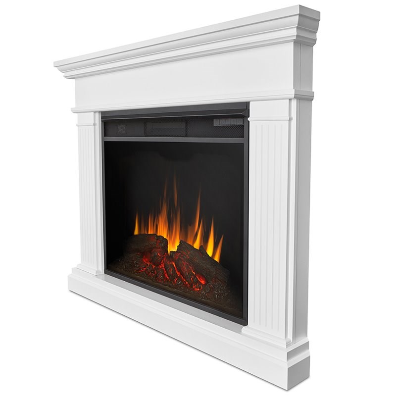 Bowery Hill Traditional Corner Electric Fireplace in White