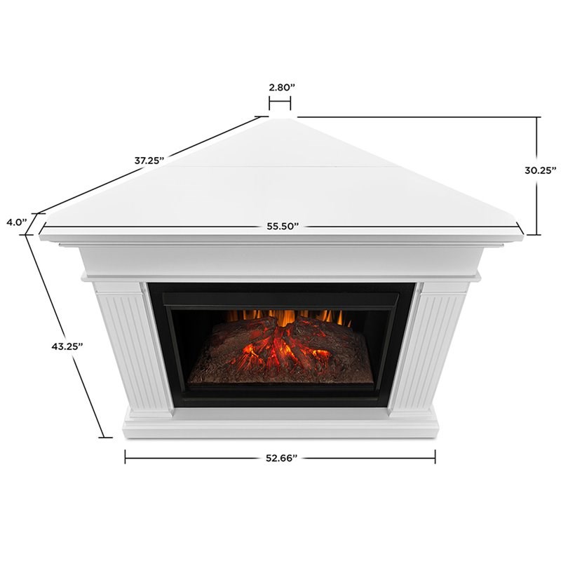 Bowery Hill Traditional Corner Electric Fireplace in White