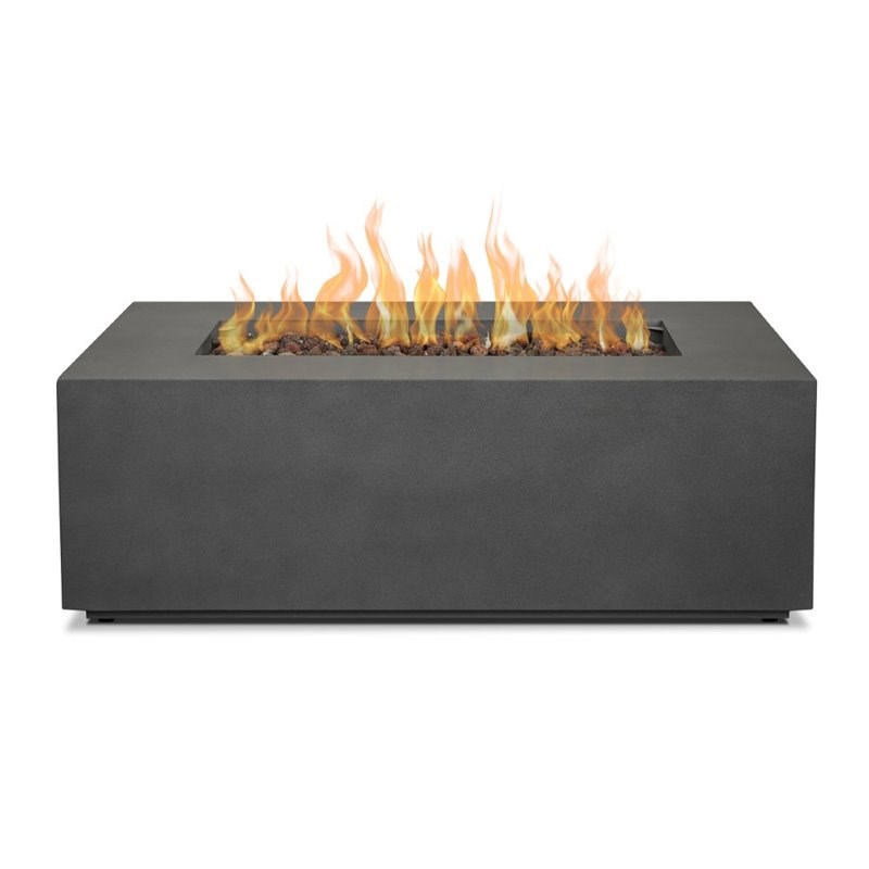 Bowery Hill Traditional Small Propane Fire Table with Conversion Kit in Slate
