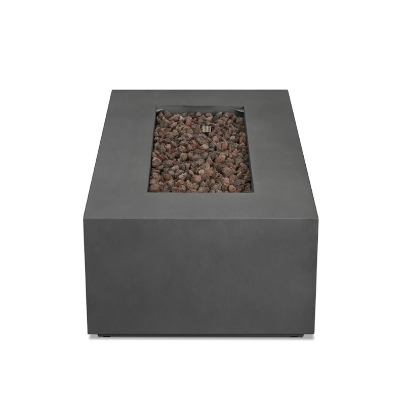 Bowery Hill Traditional Small Propane Fire Table with Conversion Kit in Slate