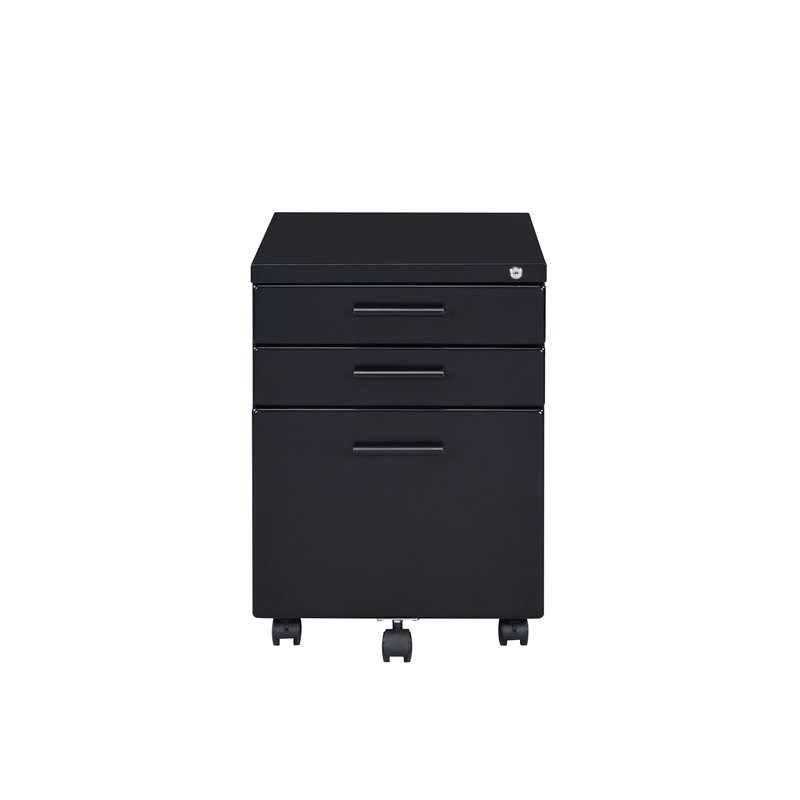 Bowery Hill Contemporary File Cabinet in Black