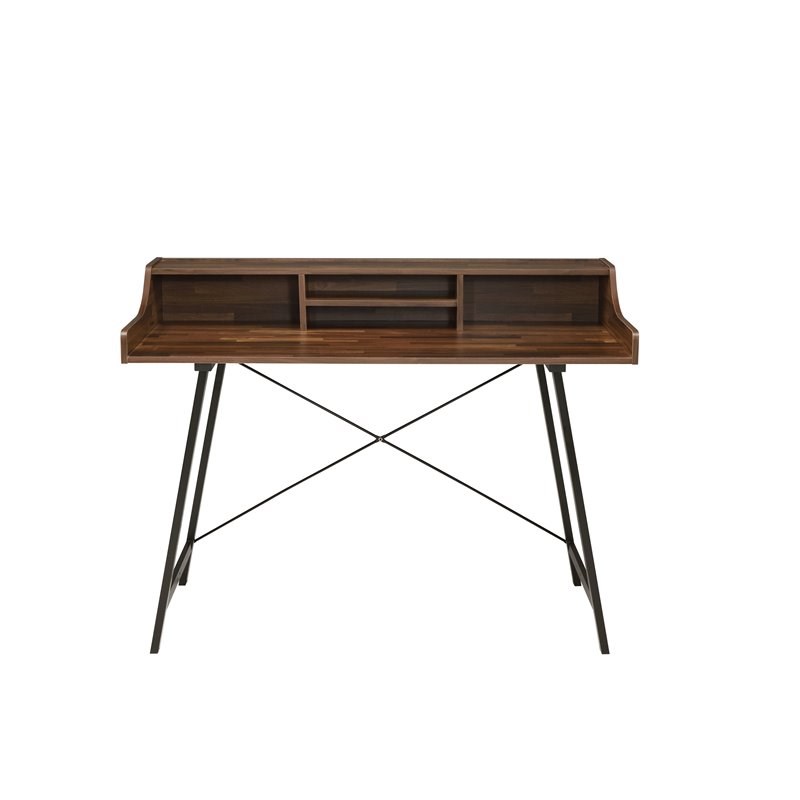 Bowery Hill Contemporary Metal Desk in Black