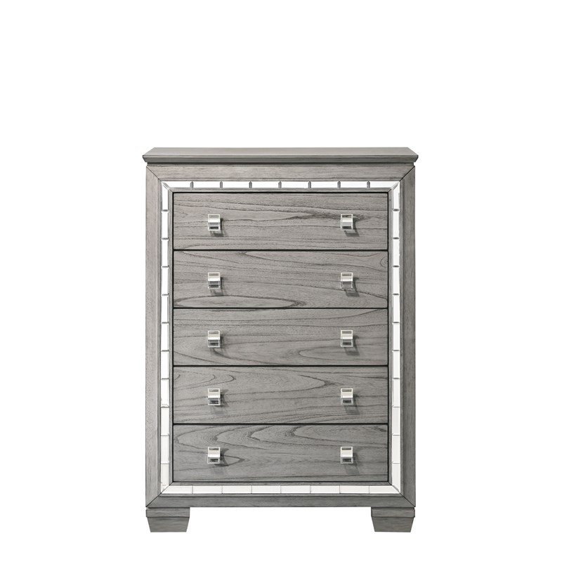 Bowery Hill Contemporary Wood Chest in Light Gray Oak