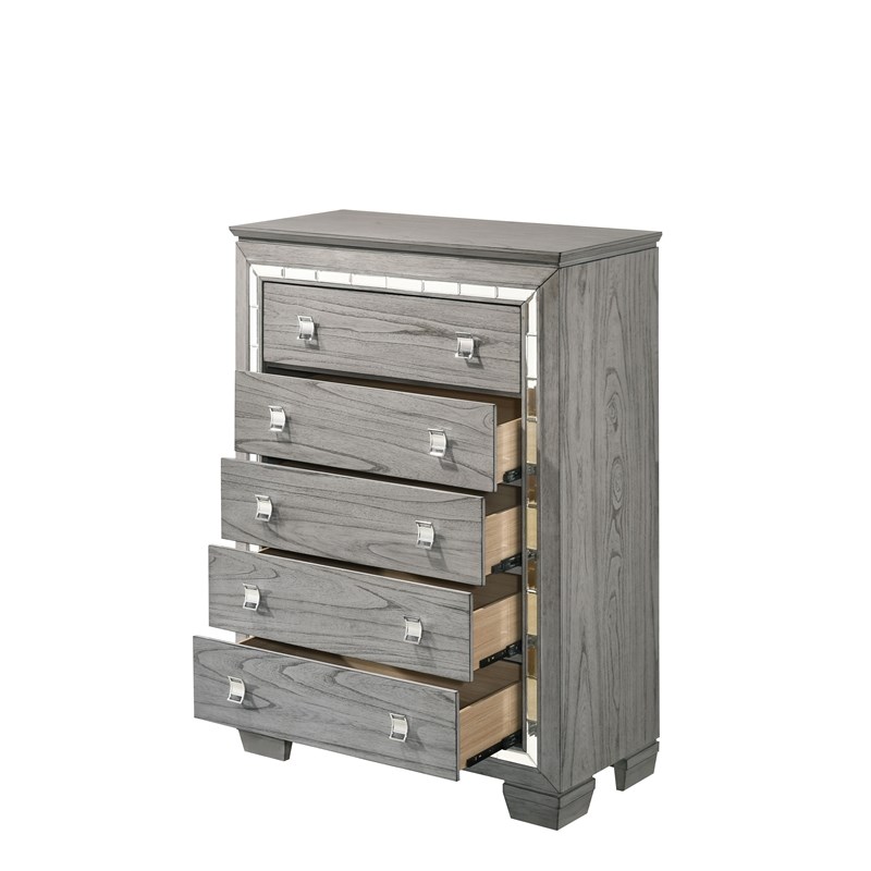 Bowery Hill Contemporary Wood Chest in Light Gray Oak