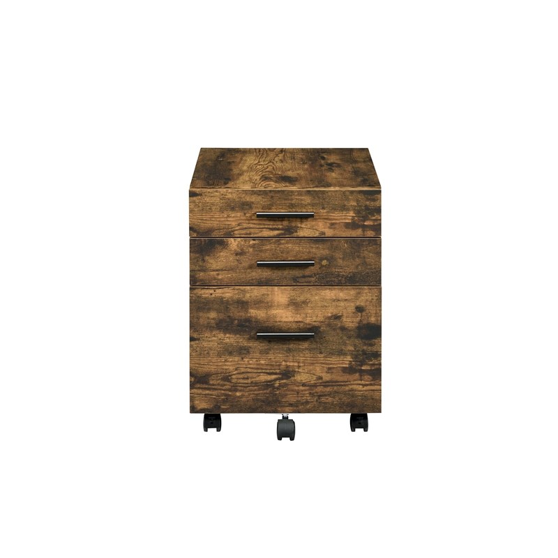 Bowery Hill Contemporary File Cabinet in Weathered Oak