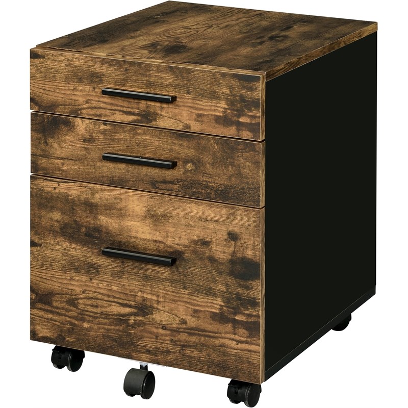 Bowery Hill Contemporary File Cabinet in Weathered Oak