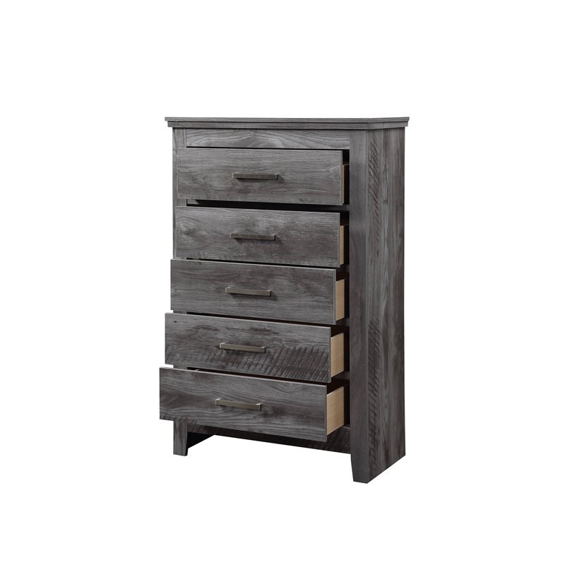 Bowery Hill Farmhouse Wood Chest in Rustic Gray Oak