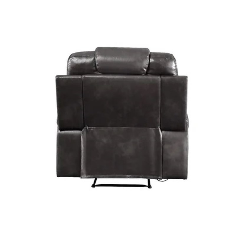 Bowery Hill Contemporary Recliner in Magnetite Faux Leather