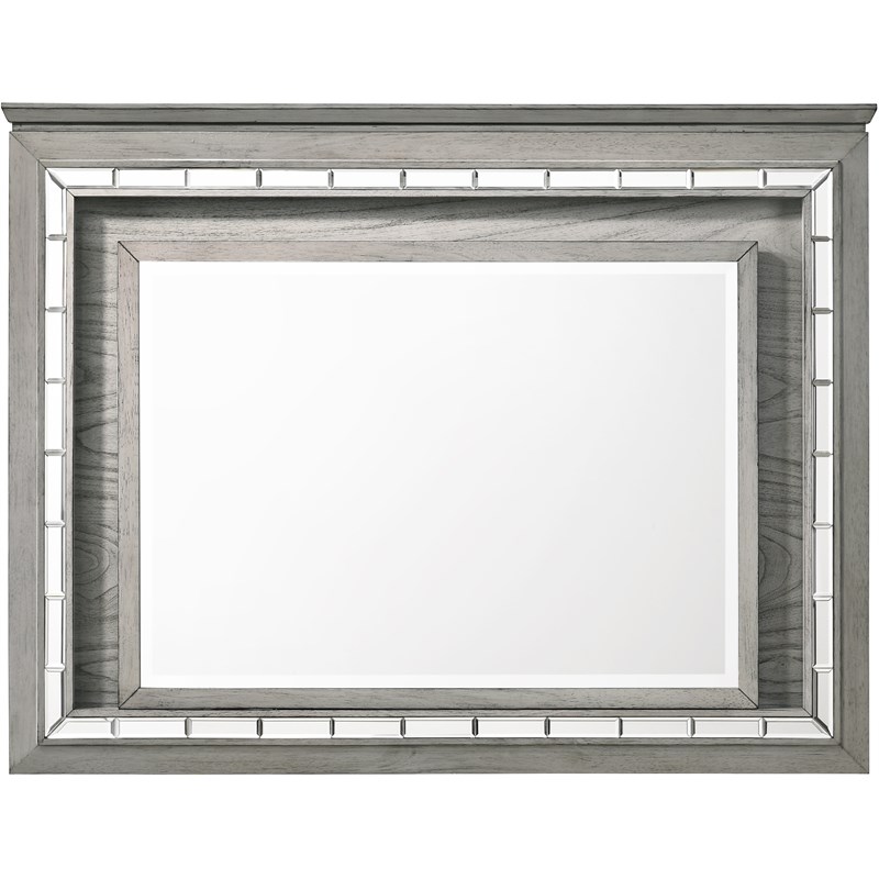 Bowery Hill Contemporary Mirror (LED) in Light Gray Oak