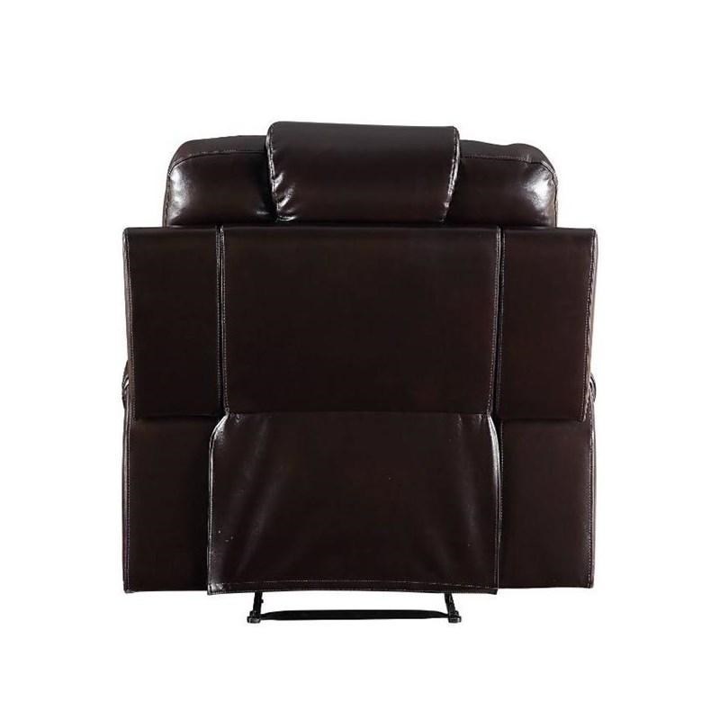 Bowery Hill Contemporary Recliner in Brown Faux Leather