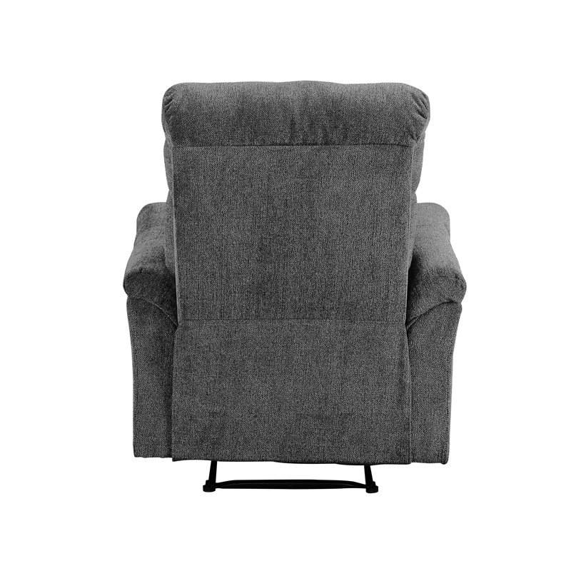 Bowery Hill Contemporary Glide Recliner in Gray Chenille