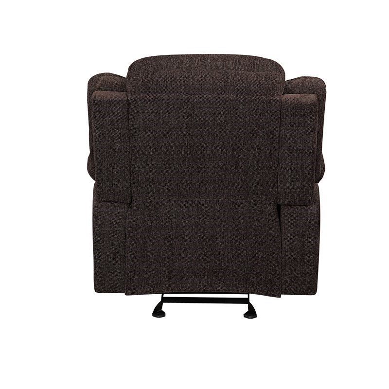 Bowery Hill Contemporary Glide Recliner in Brown Chenille