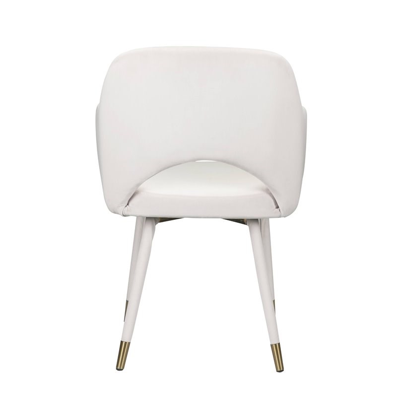 Bowery Hill Contemporary Accent Chair in Cream Velvet & Gold
