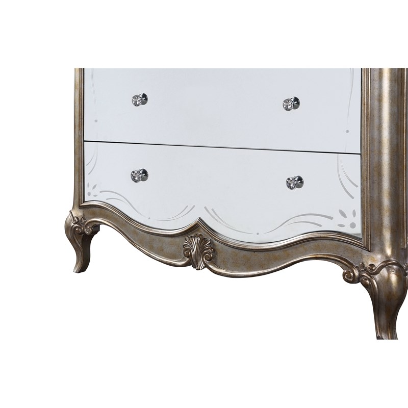 Bowery Hill Traditional Chest in Antique Champagne Silver Finish