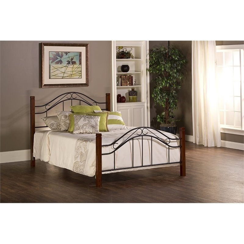 Bowery Hill Matson Full Bed in Cherry and Black