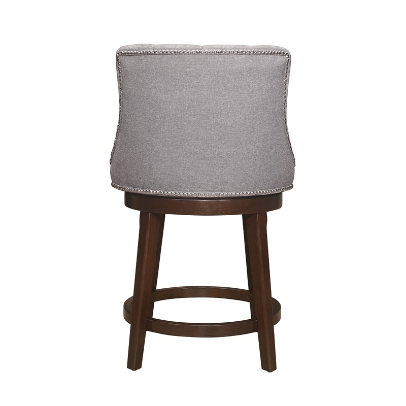 Bowery Hill Retro Wood Swivel Counter Height Stool in Chocolate