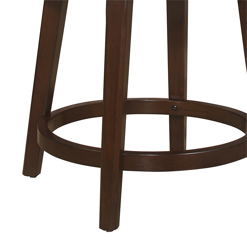 Bowery Hill Retro Wood Swivel Counter Height Stool in Chocolate