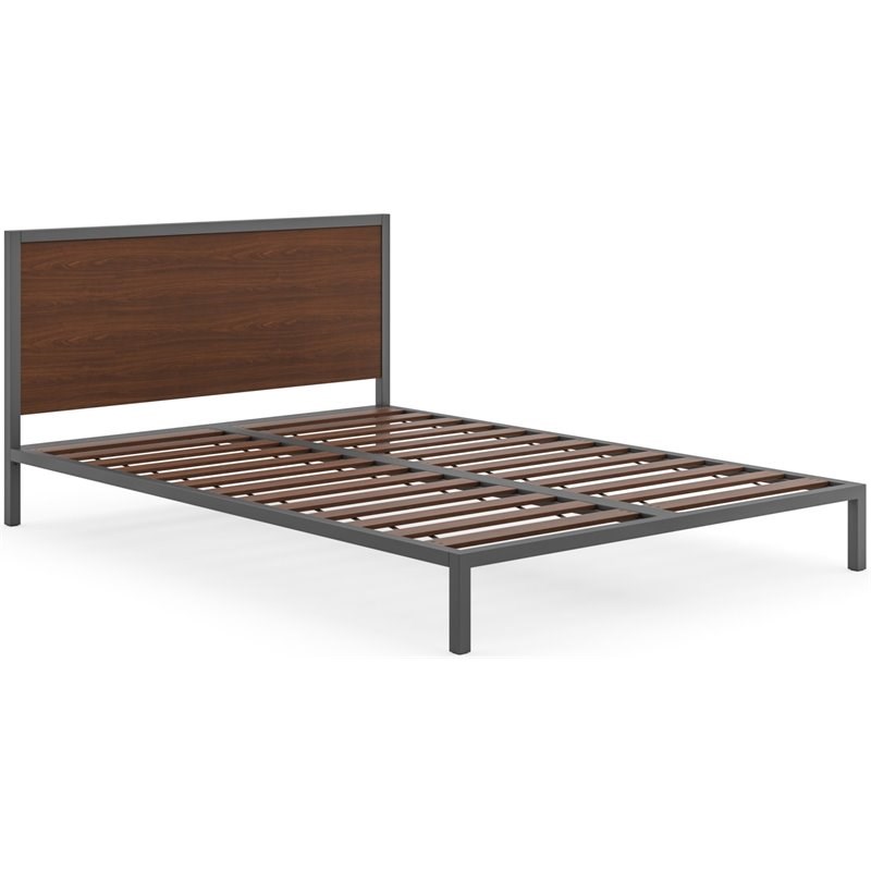Bowery Hill Contemporary Brown Wood Queen Bed