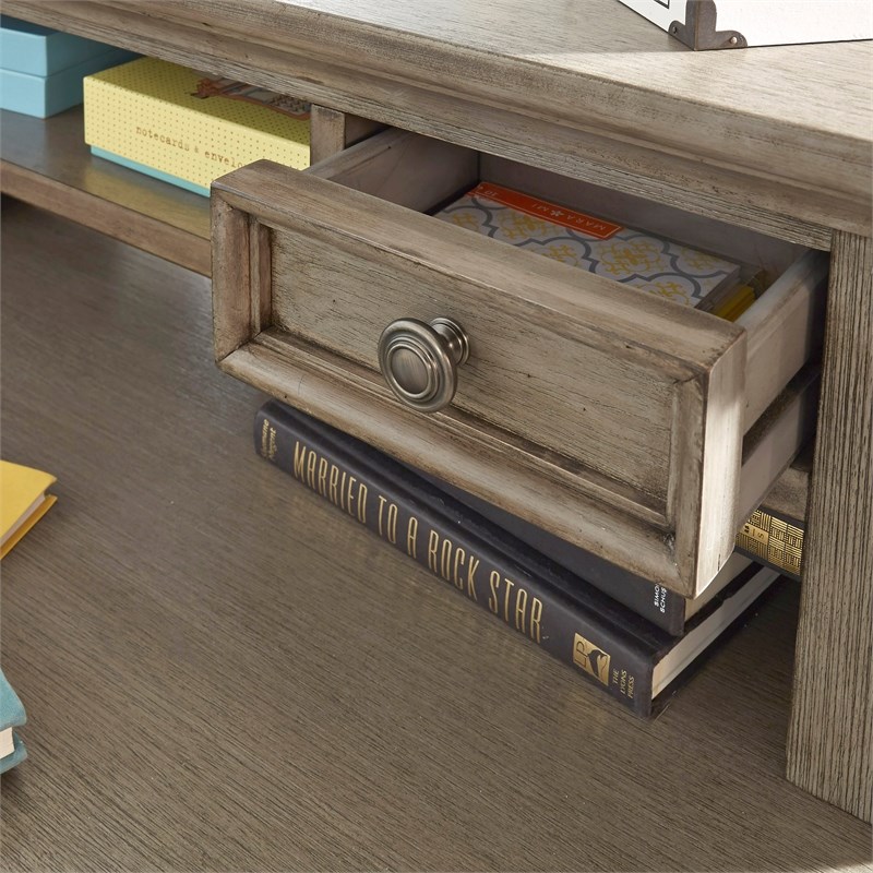 Bowery Hill Farmhouse Wood Student Desk with Hutch in Gray