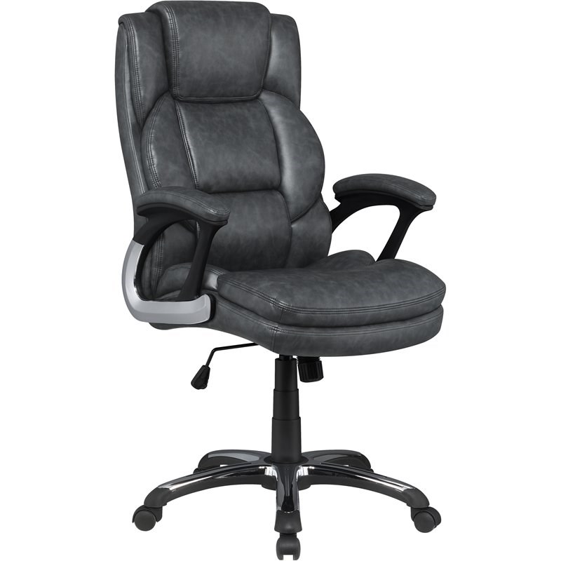 Bowery Hill Modern Adjustable Height Office Chair in Gray and Black