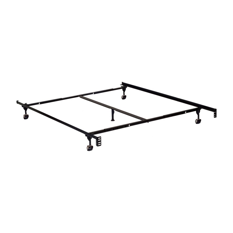 Bowery Hill Modern Metal Adjustable Full/Queen Bed Frame in Black