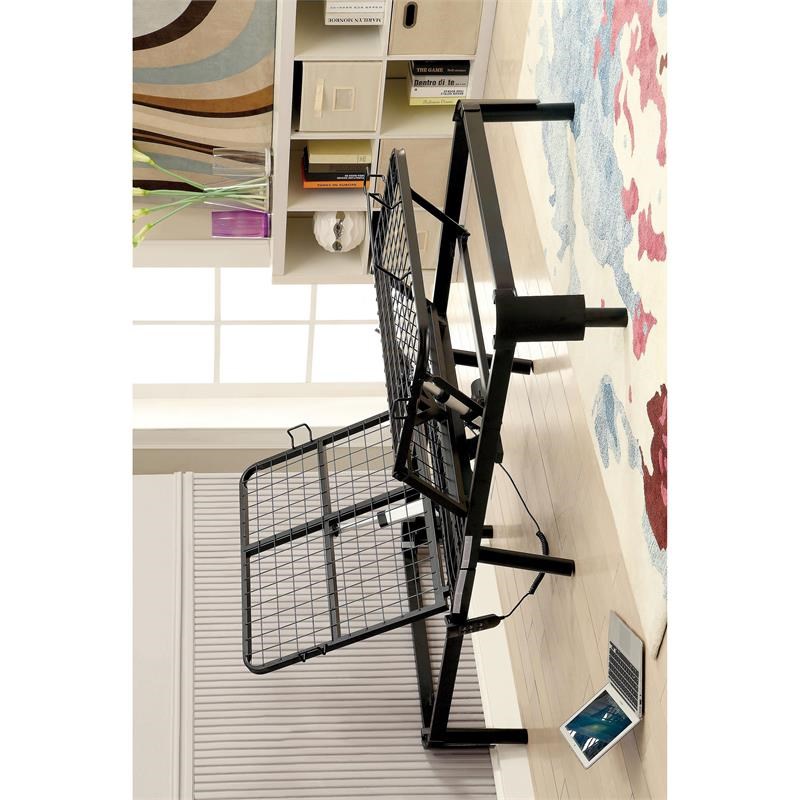 Bowery Hill Modern Metal Adjustable Twin/Full Bed Frame in Black