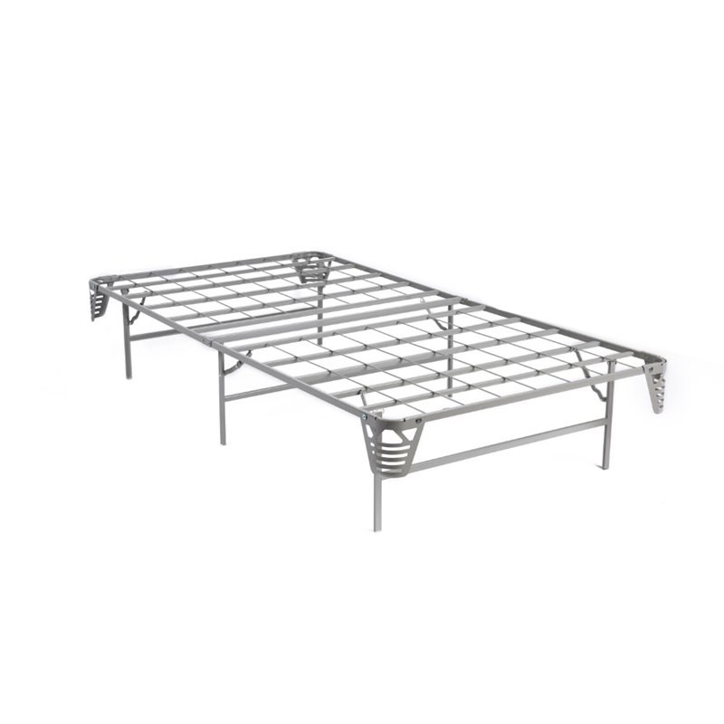 Bowery Hill Transitional Metal Twin Bed Frame in Silver