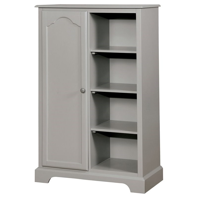 Bowery Hill Transitional Solid Wood 4-Shelf Closet Storage in Gray