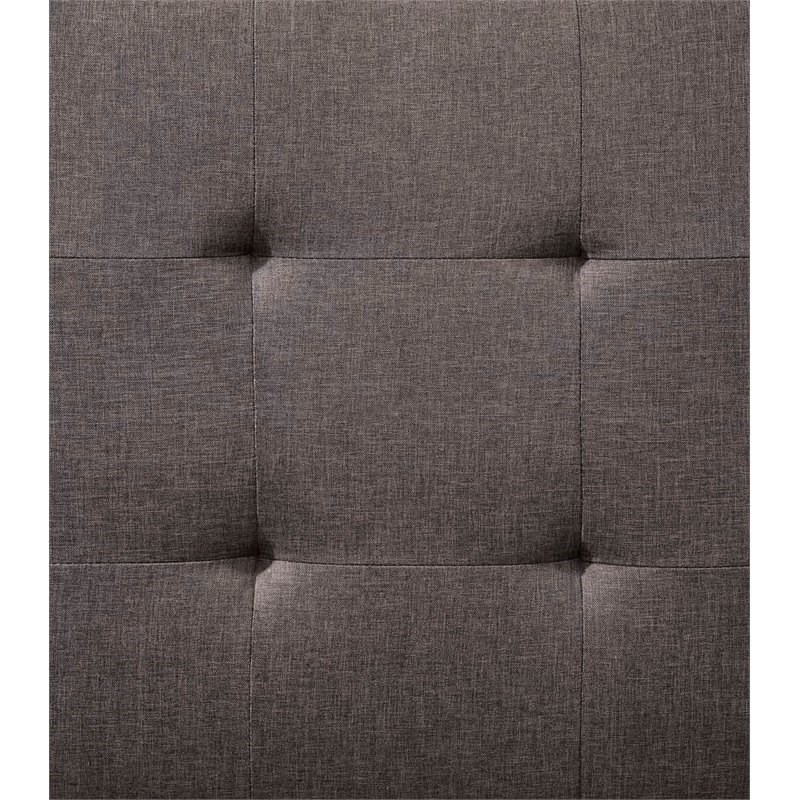 Bowery Hill Contemporary Fabric Futon Ottoman in Gray