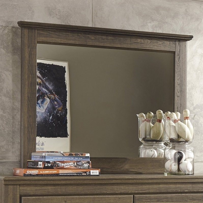 Bowery Hill Contemporary Wood Bedroom Mirror in Dark Brown