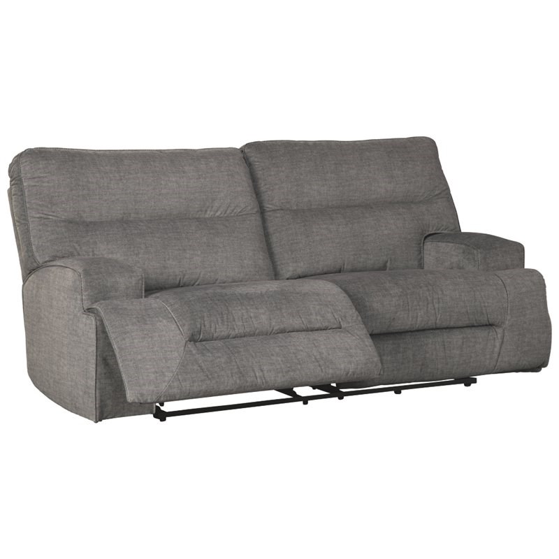 Bowery Hill Contemporary 2 Seat Reclining Sofa in Charcoal Fabric