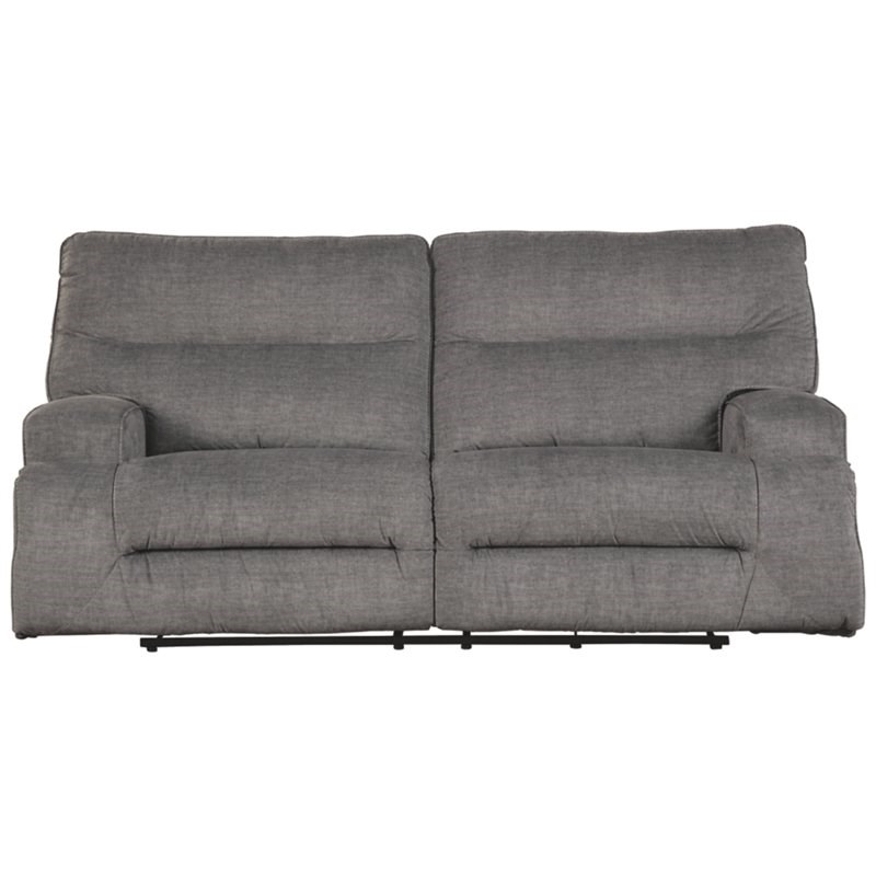 Bowery Hill Contemporary 2 Seat Reclining Sofa in Charcoal Fabric