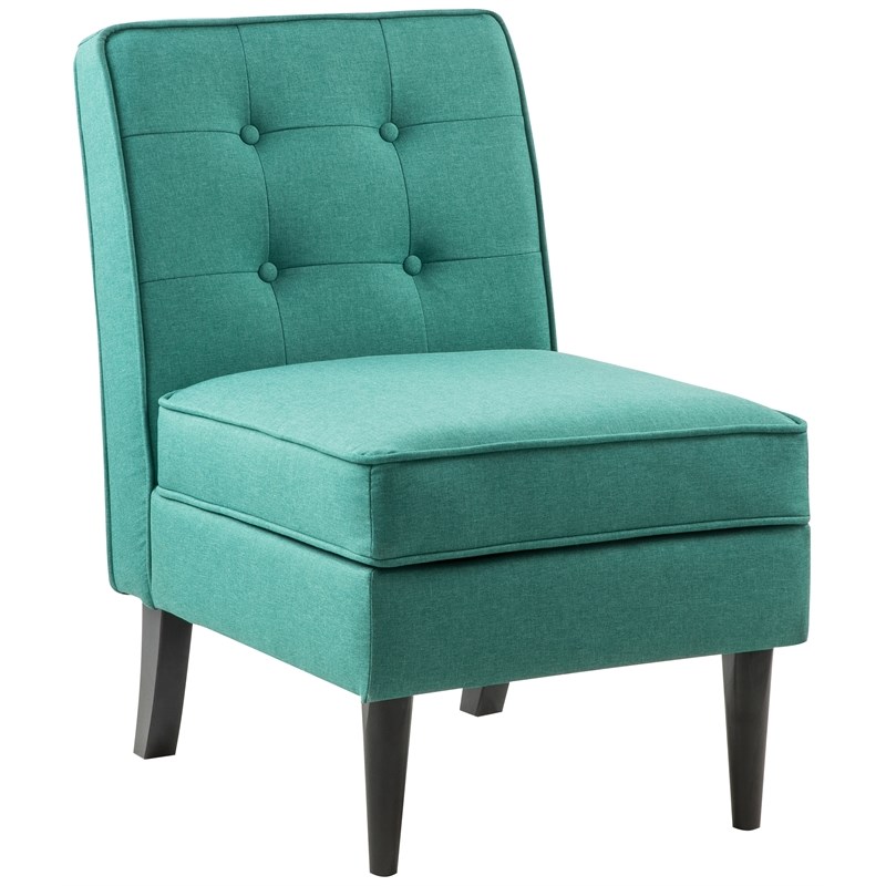 Bowery Hill Green Fabric Storage Accent Chair with Flip Top Storage