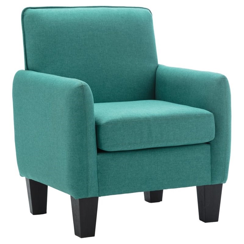 Bowery Hill Linen Fabric Accent Arm Club Style Chair in Green