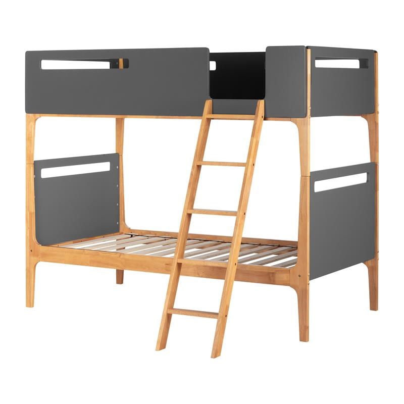 Bowery Hill Modern Bunk Beds in Charcoal Gray