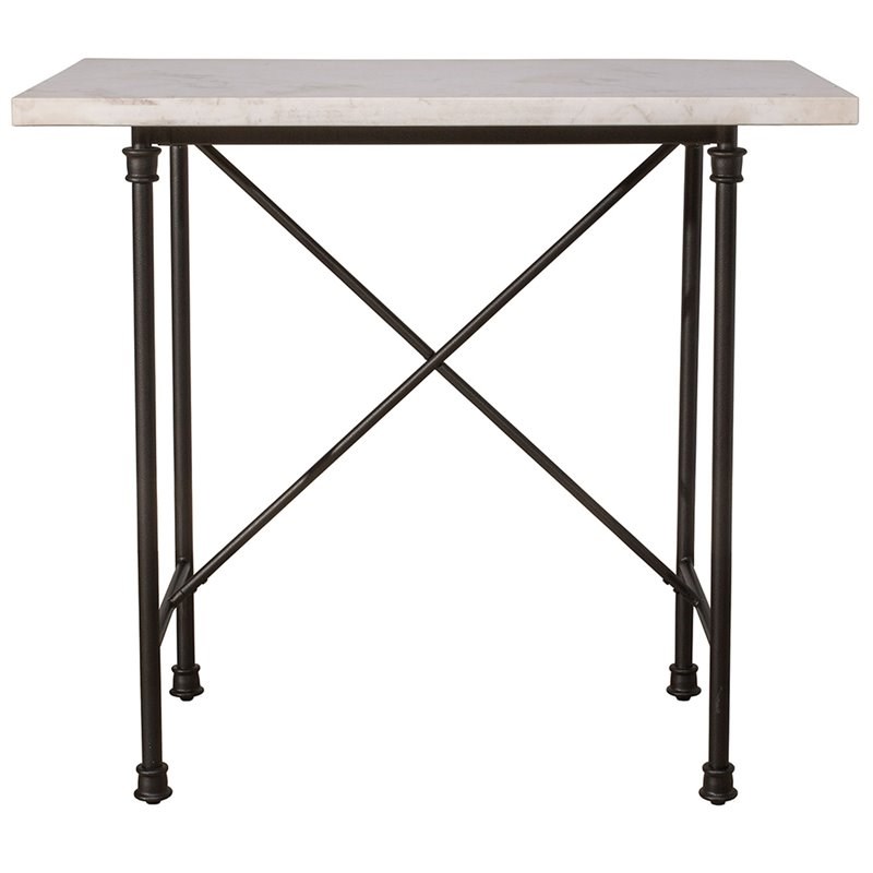 Bowery Hill Transitional Wood Rectangle Dining Table in Gray Powder Coat