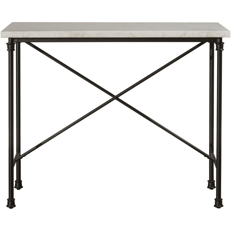 Bowery Hill Transitional Wood Rectangle Dining Table in Gray Powder Coat
