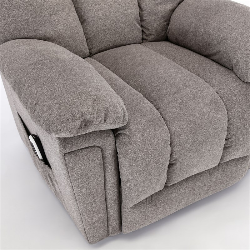Bowery Hill Transitional Microfiber Recliner Lift Chair in Ash Gray