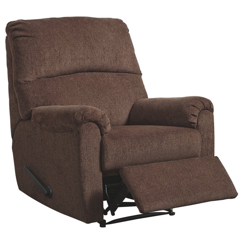 Bowery Hill Contemporary  Fabric Wall Recliner in Chocolate Finish