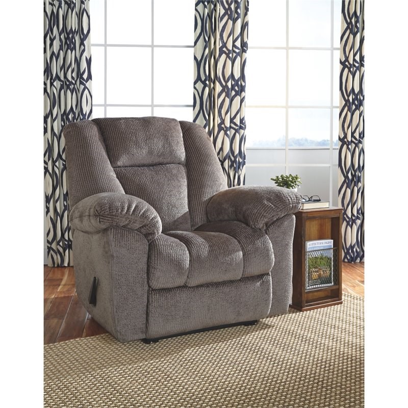 Bowery Hill Contemporary Fabric Wall Recliner in Taupe Finish