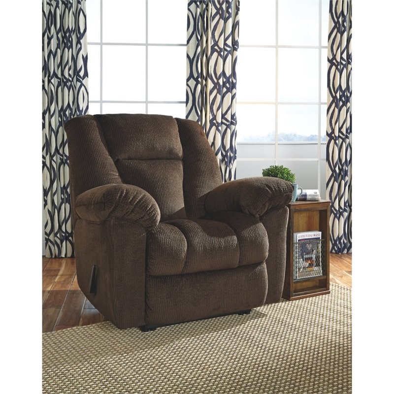 Bowery Hill Contemporary Fabric Wall Recliner in Chocolate Finish