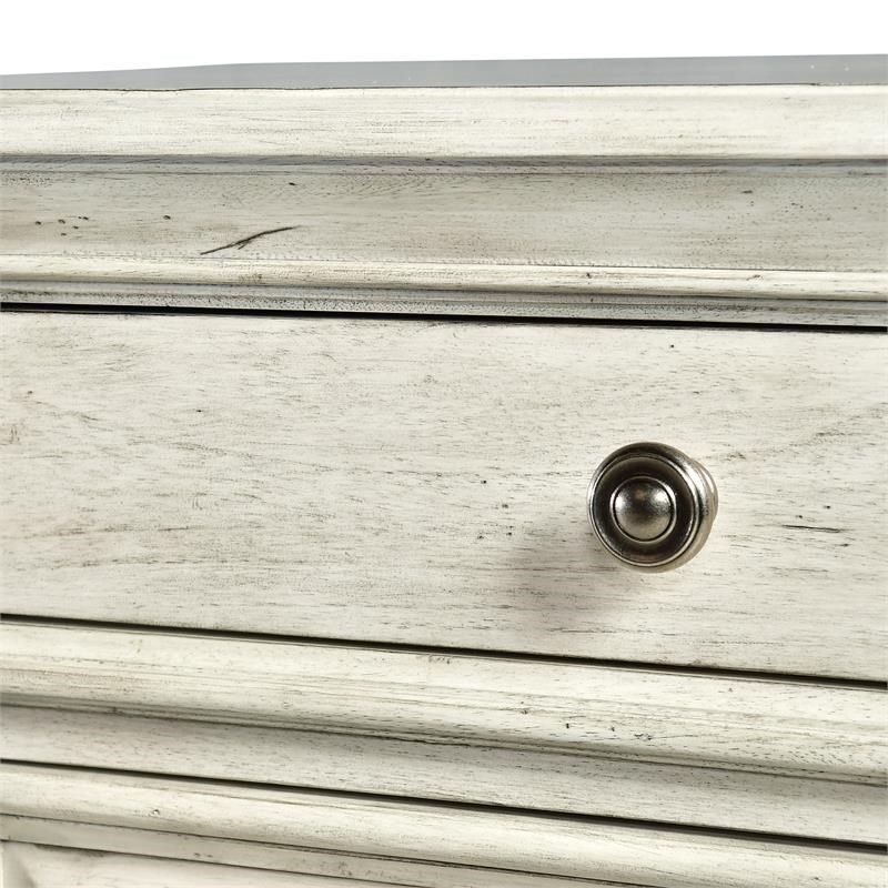 Bowery Hill Farmhouse Rustic Ivory Wood 5-drawer Chest in White