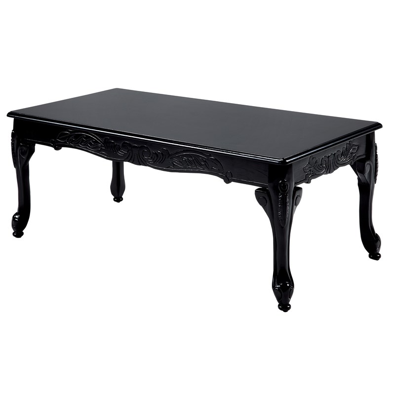 Bowery Hill Solid Wood 3-Piece Coffee Table Set in Black Finish