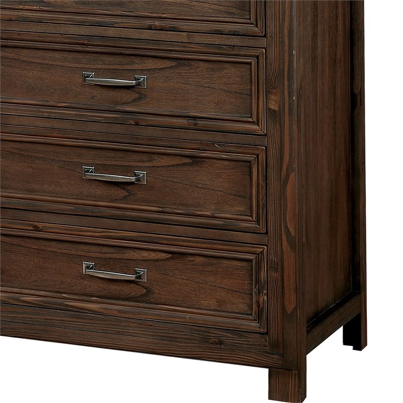 Bowery Hill Transitional Solid Wood Chest in Dark Oak Finish
