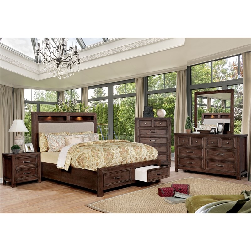 Bowery Hill Transitional Solid Wood Chest in Dark Oak Finish