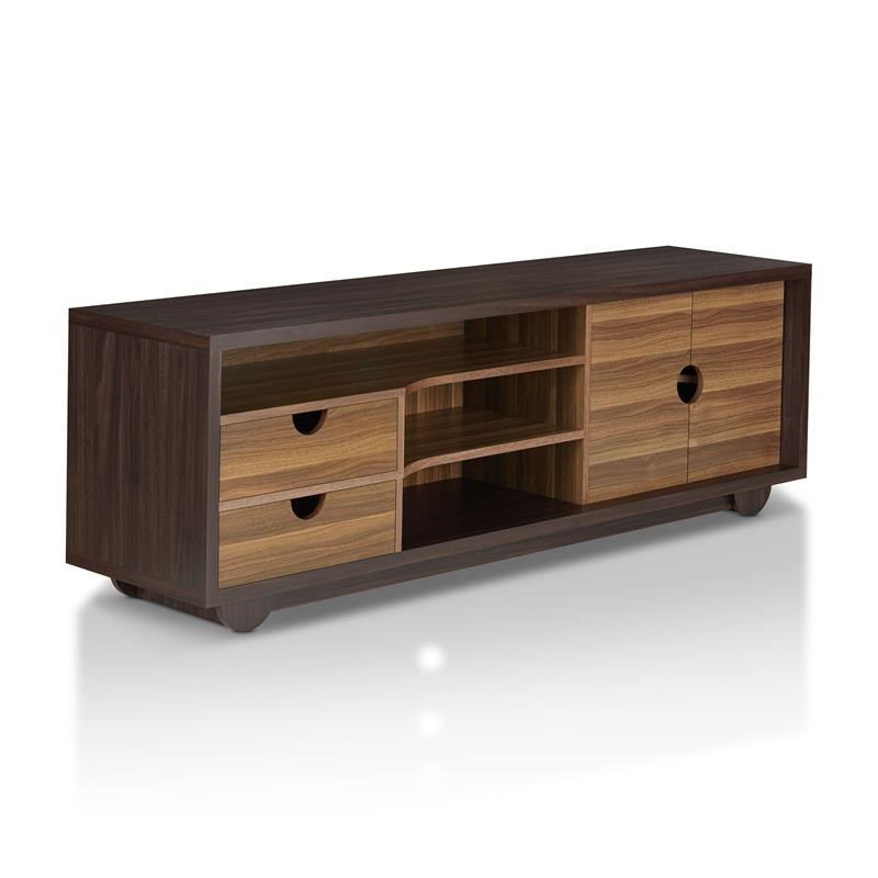 Bowery Hill Contemporary Wood 2-Drawer TV Stand in Brown Wenge