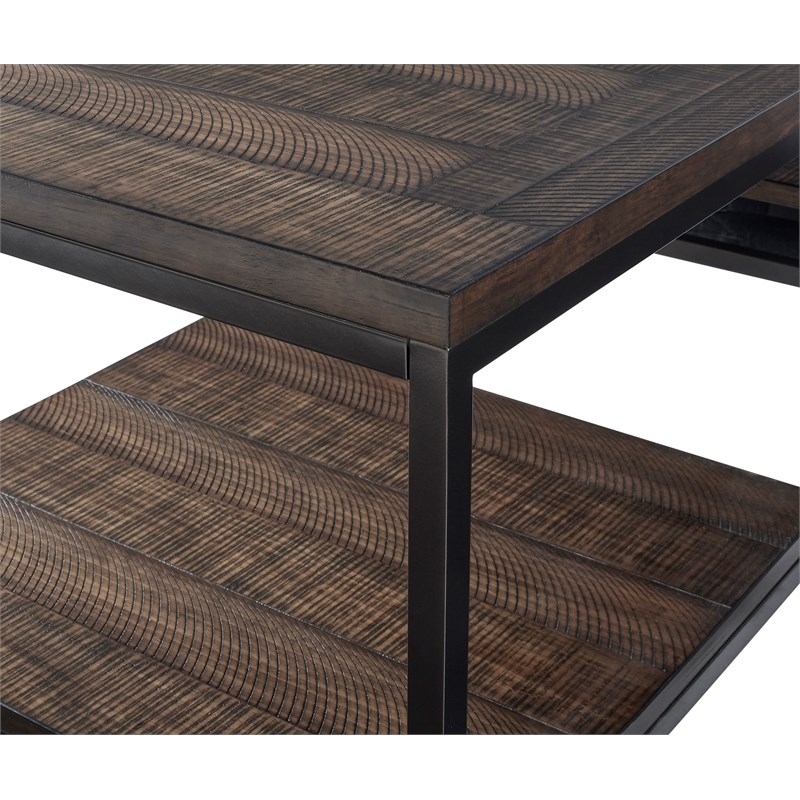 Bowery Hill Lake Forest Chairside Table in Cola Brown Finish