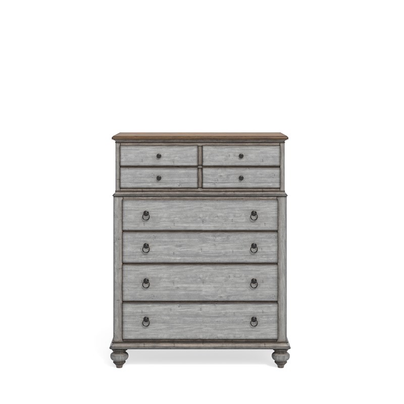 Bowery Hill Farmhouse Wood Drawer Chest with Weathered Gray Finish