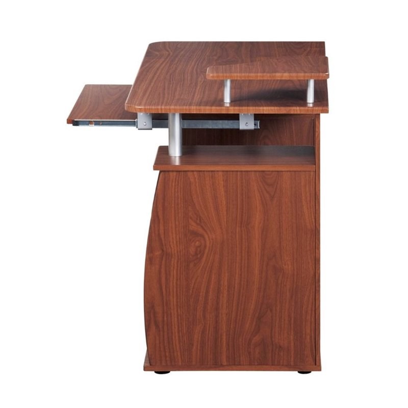 Pemberly Row Wood Computer Desk in Mahogany