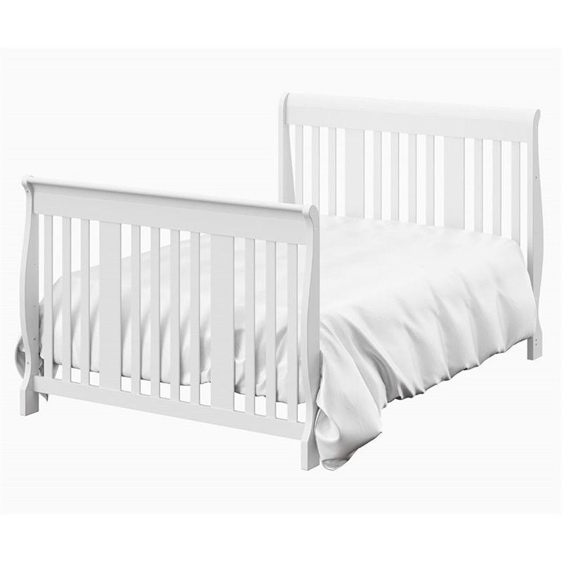 Pemberly Row 4-in-1 Convertible Crib and Changing Table Set in White